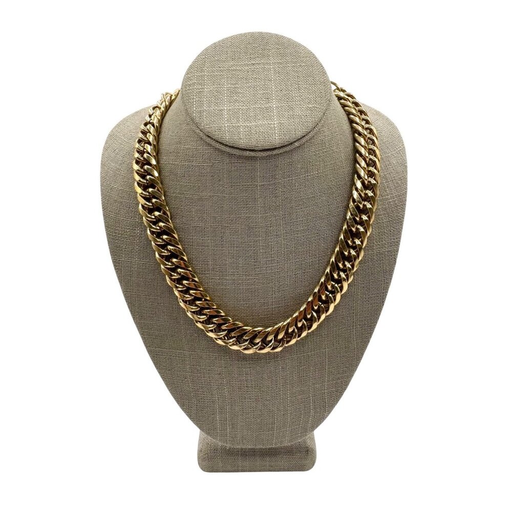 Vintage Givnechy Gold Tone Chunky Chain Necklace Unisex Signed 19"